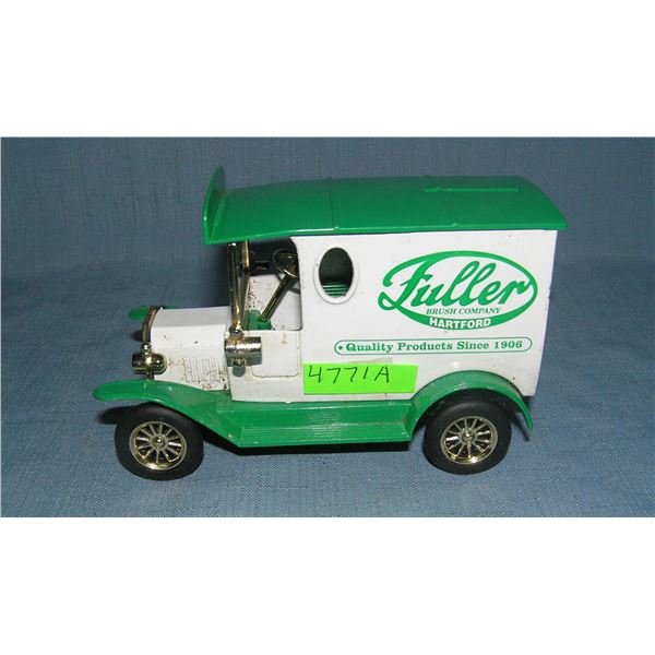 Fuller Brush company cast metal truck bank