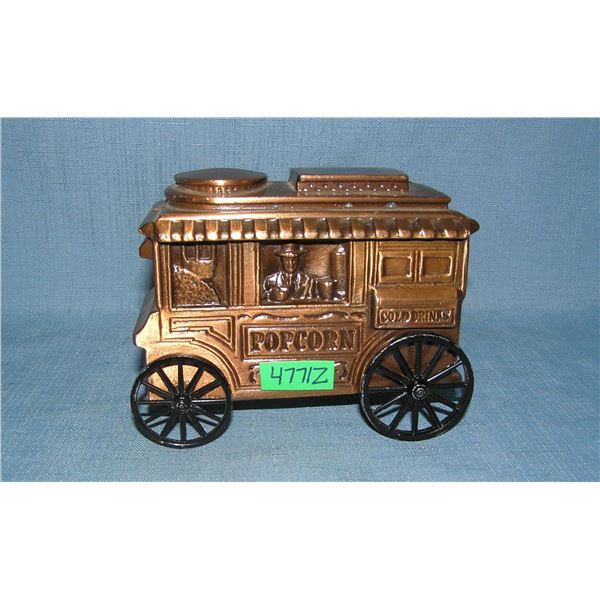 Antique style copper toned popcorn wagon