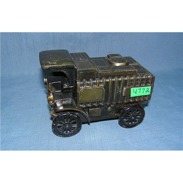 1906 Mac truck all cast metal delivery truck bank