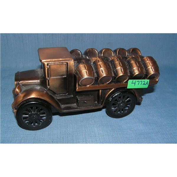 1928 beer barrel delivery truck all cast metal bank
