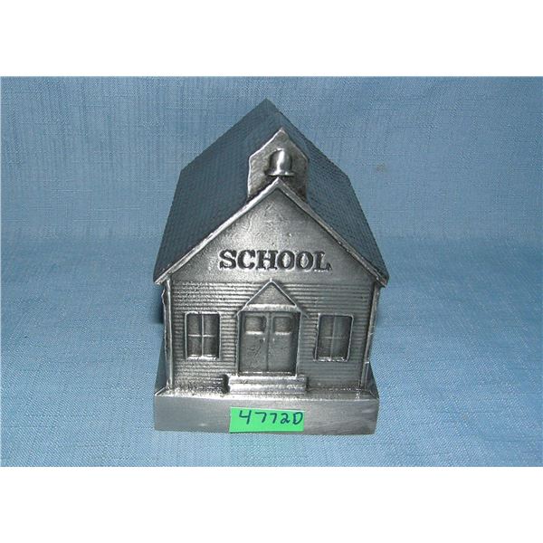 Old fashioned school bank all cast metal