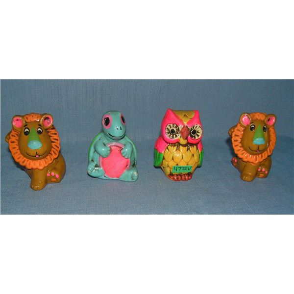 Group of 4 composition animal banks