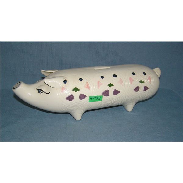 Painted decoative porcelain pig bank