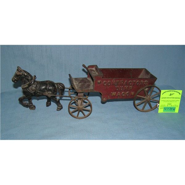 Horse drawn cast iron contractor's dump wagon