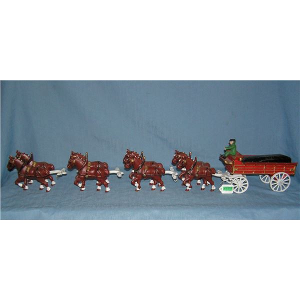 Large 8 horse drawn commercial cast iron delivery wagon