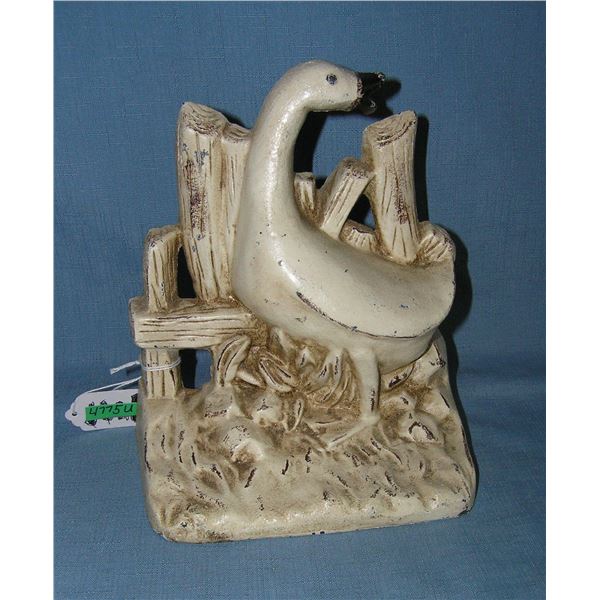 Cast iron goose themed door stop