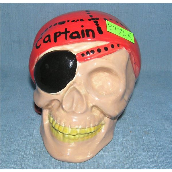 Early pirate captain skull bank hand painted with great detail
