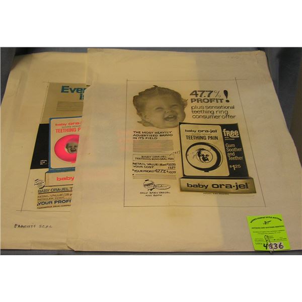 Baby Ora-Gel advertising proof sheets