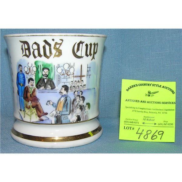Antique shaving mug titled Dads Cup