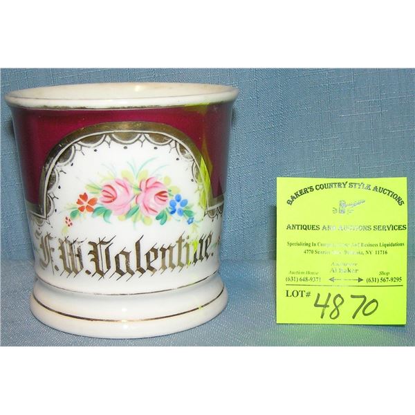 Antique shaving mug for F.W. Valentine