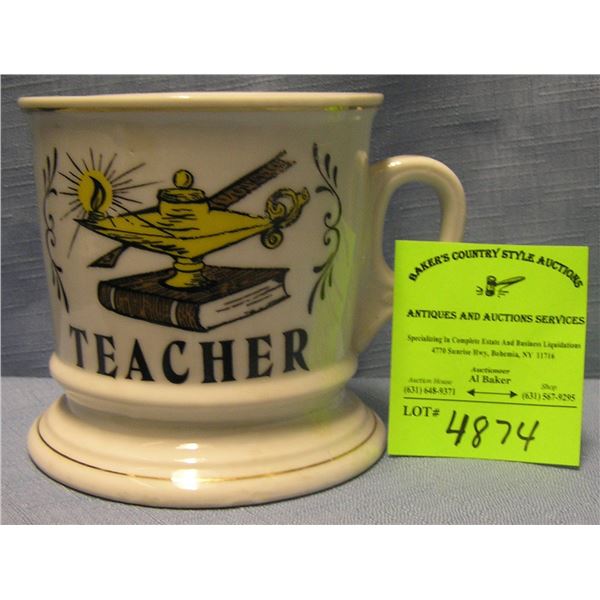 Vintage shaving mug titled teacher