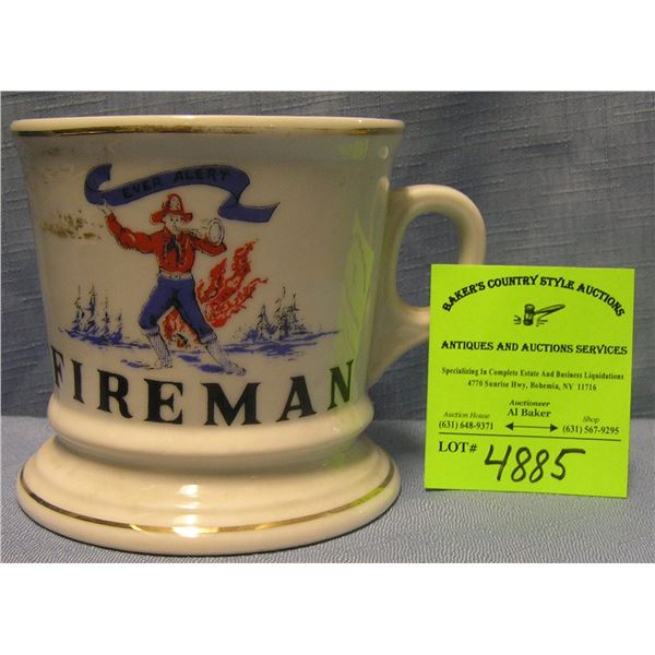 Vintage shaving mug titled fireman