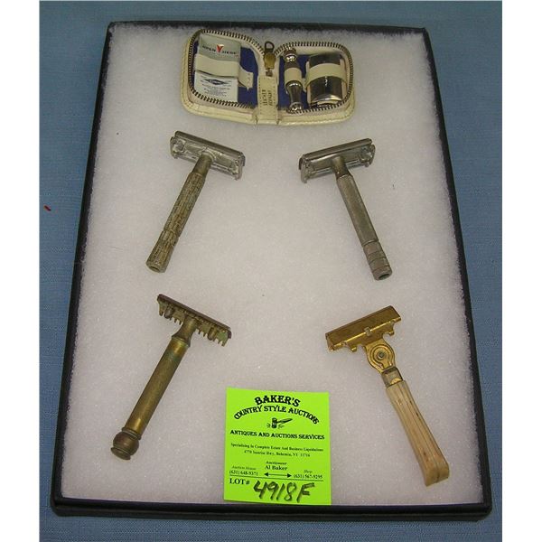 Collection of single edge and double edge shaving razors