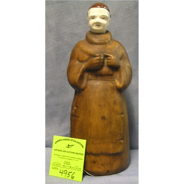 Early figural monk with beer mug beer or liquor decanter