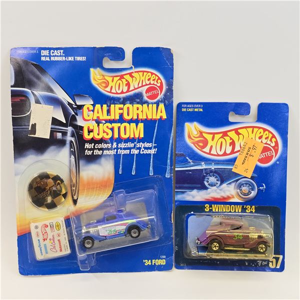 Hot Wheels 3 window '34 pair