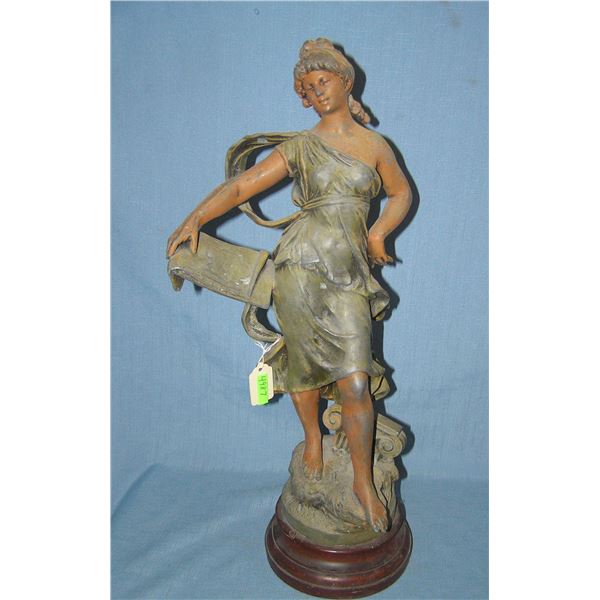 Hand painted cast metal woman figure