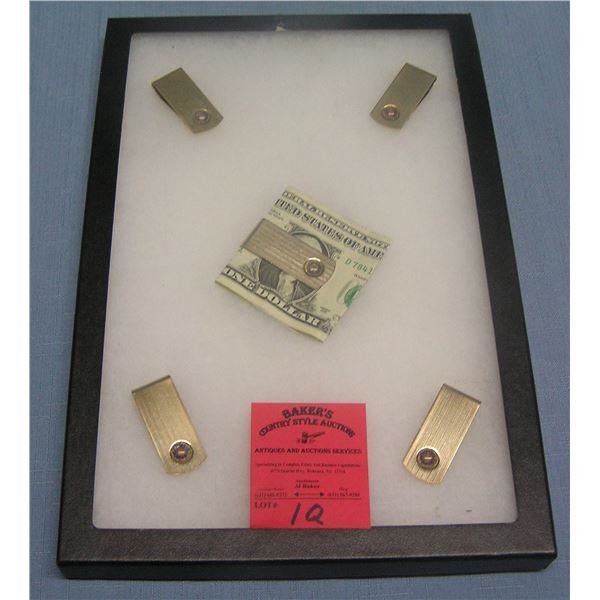 Group of vintage gold plated money clips