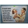Image 1 : Woman who carry an extra little weight retro style sign