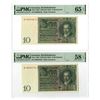 Image 1 : Germany. Reichsbanknote, 1929 (ND 1945), Issued Banknote Pair.