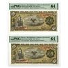 Image 1 : Mexico. Gobierno Provisional de Mexico, 1914, Sequential Issued Banknote Pair.