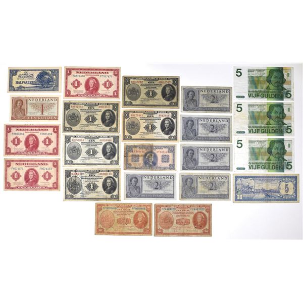 Dutch Colonial and National Banknotes, 1943 to 1980 Issued Banknote Collection.