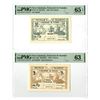 Image 1 : New Caledonia. Tresorerie de Noumea, 1943, Pair of Issued Banknotes.