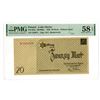 Image 1 : Poland. Lodz Ghetto, 1940, 20 Mark, Concentration Camp Scrip Note.