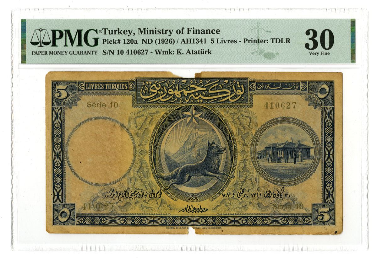 Turkey. State Notes of the Ministry of Finance, AH1341 (1926), Issued ...