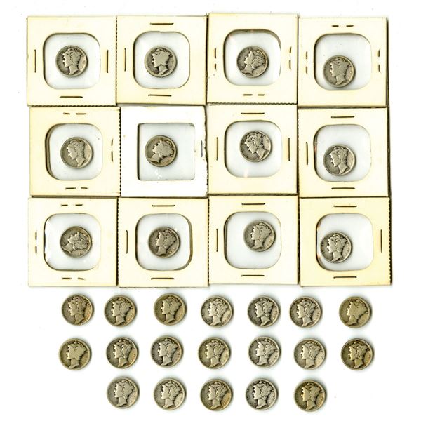 U.S. Mercury Dime Collection, 1916 to 1939