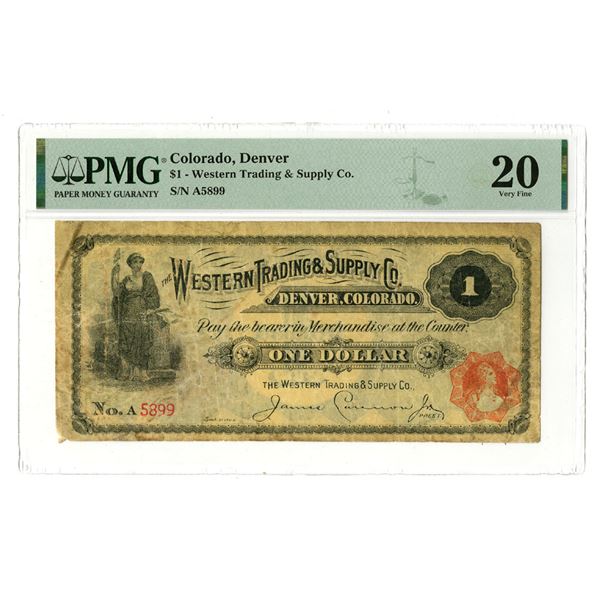 CO. Western Trading & Supply Co., ND (1920s), Issued Banknote.