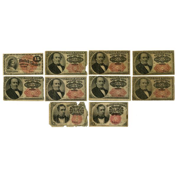U.S. Fractional Currency, 1863, Fourth and Fifth Issue Banknote Collection.