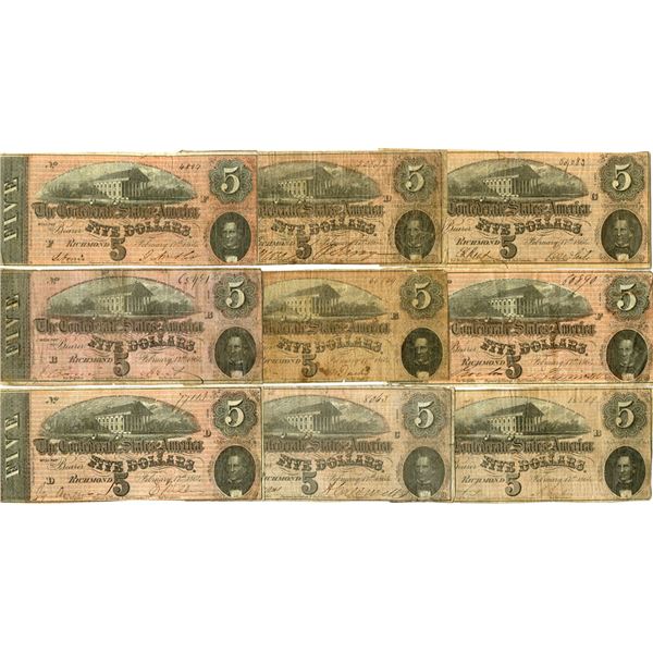 VA., C.S.A., 1864, Issued Banknote Assortment.