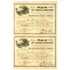 Image 1 : VA., & TX.  C.S.A., Non Taxable Certificate, Uncut $5000 Pair, 1864, Issued in Marshal, Texas