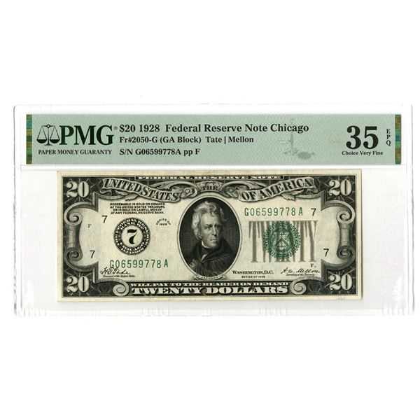 U.S., F.R.N., $20, Series of 1928, Fr.# 2050G, Issued Banknote.