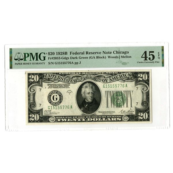 U.S., F.R.N., $20, Series of 1928B, Fr.# 2052-Gdgs, Issued Banknote.