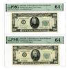 Image 1 : U.S., F.R.N., $20, Series 1950, Fr.# 2059E, Issued Banknote Pair.