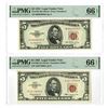Image 1 : U. S. Legal Tender Note, $5, Series 1953 and Series 1963, Issued Banknote Pair.