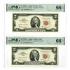 Image 1 : U.S. Legal Tender Notes, $2, Series 1963A, Fr.# 1514, Issued Banknote Pair.