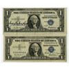 Image 1 : U.S. Silver Certificates, Series of 1957 Courtesy Autographed Banknote Pair.