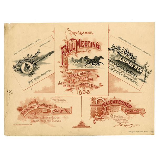 Josepf Heim Sheet of U.S. Company and Event Printing Samples, ND (1870s-1880s)