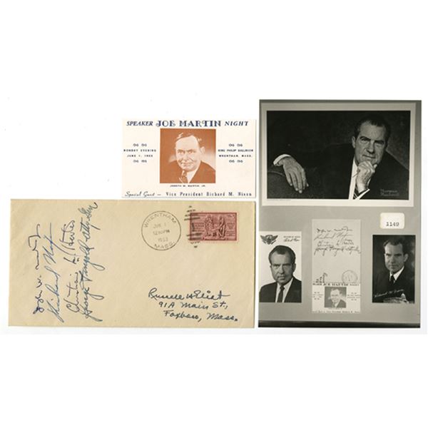 MA. Massachusetts Politicians Autographs, 1953 Including VP and Future President Richard Nixon.