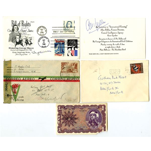 Signed Envelopes – Allen Dulles, George C. Wallace, Ronald Greenaway, Jacquelin Onslow Ford