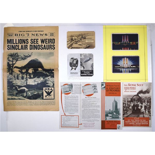 Chicago World’s Fair “Century of Progress” Ephemera Collection Featuring 