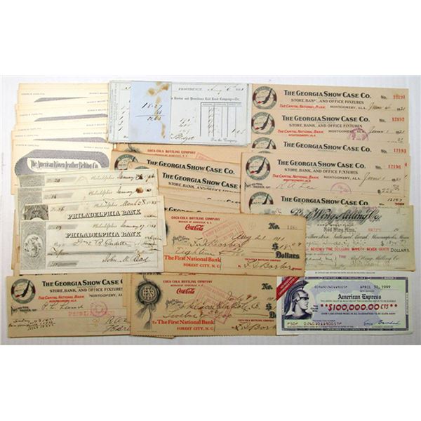 Checks, Drafts, Advertising Cards and Ephemera from Various States, ca.1851 to 1999