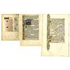 Image 1 : Original Illuminated Manuscript Leaves  Trio, 1490 to 1530, Handwritten & Decorated Vellum Pages