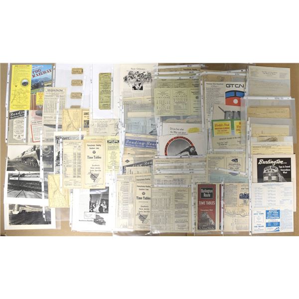 Railroad Ephemera Collection Including Timetables, Brochures, Waybills, and Photographs, ca. 1880s t