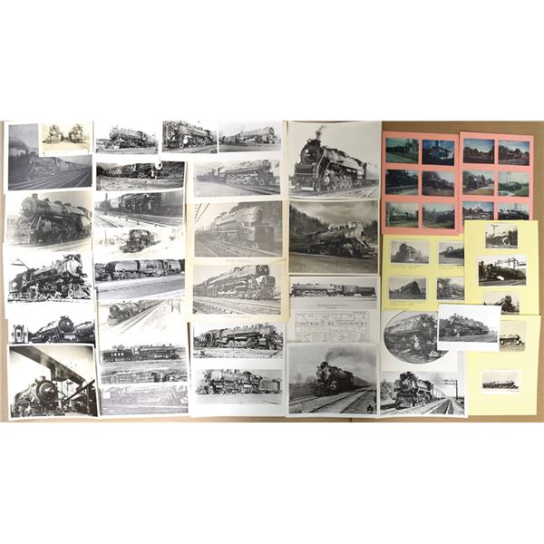 Vintage Train Photo Collection B&W and Color Photos, Mixed Sizes Steam Locomotive and Diesel Trains