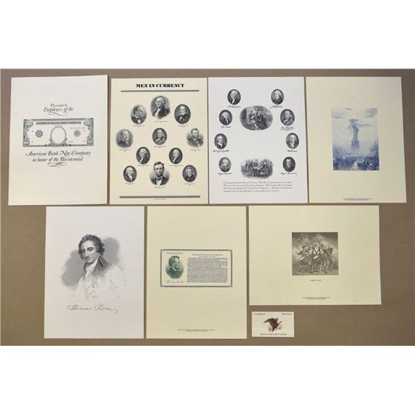 NY. ABNC, "In Honor of the Bicentennial l1976, Engraved Souvenir Prints.