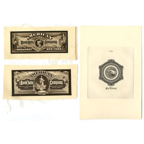 NY. ABNC, Advertising Calendar Headers Printed in Dark Brown on Silk, ND, ca.1880-90s.