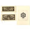 Image 1 : NY. ABNC, Advertising Calendar Headers Printed in Dark Brown on Silk, ND, ca.1880-90s.